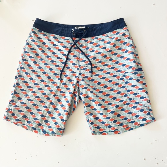 J. Crew Vintage Swim Shorts / Trunks in Fish Print - Picture 1 of 16